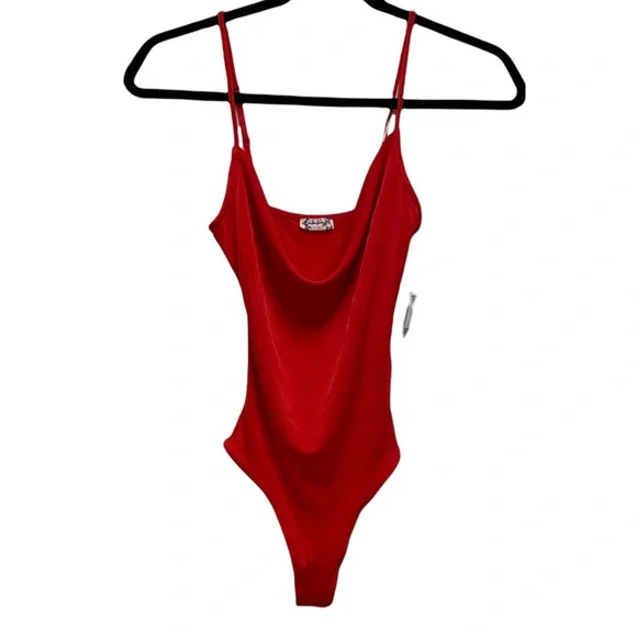 NEW FREE PEOPLE Cowls In The Club Bodysuit Love Glare Red Size XS - Picture 6 of 12